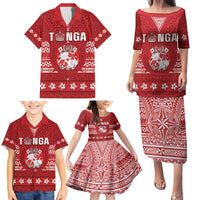 Tonga King Tupou VI Day Family Matching Puletasi and Hawaiian Shirt Traditional Tongan Kupesi Pattern LT05 - Polynesian Pride
