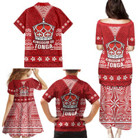 Tonga King Tupou VI Day Family Matching Puletasi and Hawaiian Shirt Traditional Tongan Kupesi Pattern LT05 - Polynesian Pride