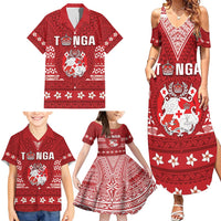 Tonga King Tupou VI Day Family Matching Summer Maxi Dress and Hawaiian Shirt Traditional Tongan Kupesi Pattern LT05 - Polynesian Pride