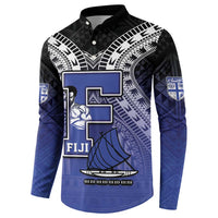 Custom Fiji Drua Button Sweatshirt Fijian Tapa Pattern