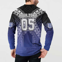 Custom Fiji Drua Button Sweatshirt Fijian Tapa Pattern