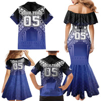 Custom Fiji Drua Family Matching Mermaid Dress and Hawaiian Shirt Fijian Tapa Pattern LT05 - Polynesian Pride
