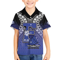 Custom Fiji Drua Family Matching Summer Maxi Dress and Hawaiian Shirt Fijian Tapa Pattern LT05 Son's Shirt Blue - Polynesian Pride