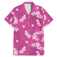 Hawaii Monstera Deliciosa Family Matching Mermaid Dress and Hawaiian Shirt Pink Plumeria Polynesian Pattern LT05 Dad's Shirt - Short Sleeve Pink - Polynesian Pride