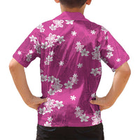 Hawaii Monstera Deliciosa Family Matching Tank Maxi Dress and Hawaiian Shirt Pink Plumeria Polynesian Pattern LT05 - Polynesian Pride