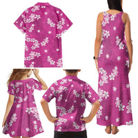 Hawaii Monstera Deliciosa Family Matching Tank Maxi Dress and Hawaiian Shirt Pink Plumeria Polynesian Pattern LT05 - Polynesian Pride