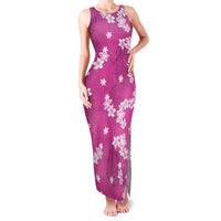 Hawaii Monstera Deliciosa Family Matching Tank Maxi Dress and Hawaiian Shirt Pink Plumeria Polynesian Pattern LT05 Mom's Dress Pink - Polynesian Pride