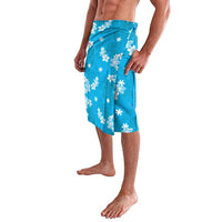 Hawaii Monstera Deliciosa Lavalava Blue Plumeria Polynesian Pattern - Polynesian Pride