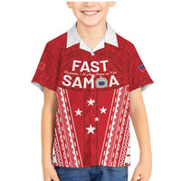 Samoa FAST Family Matching Mermaid Dress and Hawaiian Shirt Forever Proud Samoan Tribal Pattern LT05 Son's Shirt Red - Polynesian Pride