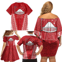 Samoa FAST Family Matching Off Shoulder Short Dress and Hawaiian Shirt Forever Proud Samoan Tribal Pattern LT05 - Polynesian Pride