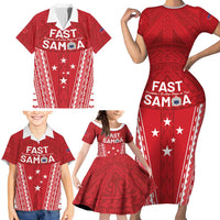 Samoa FAST Family Matching Short Sleeve Bodycon Dress and Hawaiian Shirt Forever Proud Samoan Tribal Pattern LT05 - Polynesian Pride