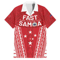 Samoa FAST Family Matching Short Sleeve Bodycon Dress and Hawaiian Shirt Forever Proud Samoan Tribal Pattern LT05 Dad's Shirt - Short Sleeve Red - Polynesian Pride