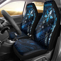 Hawaii Makahiki Season Car Seat Cover Floral Tribal Tattoo Blue Galaxy LT05 - Polynesian Pride