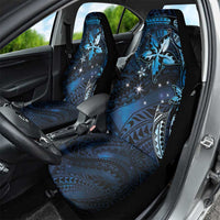 Hawaii Makahiki Season Car Seat Cover Floral Tribal Tattoo Blue Galaxy LT05 - Polynesian Pride