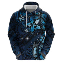 Hawaii Makahiki Season Hoodie Floral Tribal Tattoo Blue Galaxy LT05 - Polynesian Pride