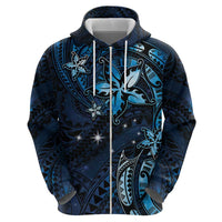 Hawaii Makahiki Season Hoodie Floral Tribal Tattoo Blue Galaxy LT05 - Polynesian Pride