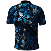 Hawaii Makahiki Season Polo Shirt Floral Tribal Tattoo Blue Galaxy LT05 - Polynesian Pride