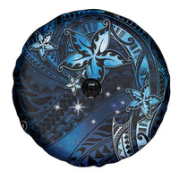 Hawaii Makahiki Season Spare Tire Cover Floral Tribal Tattoo Blue Galaxy LT05 - Polynesian Pride