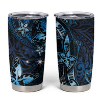 Hawaii Makahiki Season Tumbler Cup Floral Tribal Tattoo Blue Galaxy LT05 Blue - Polynesian Pride