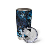 Hawaii Makahiki Season Tumbler Cup Floral Tribal Tattoo Blue Galaxy LT05 - Polynesian Pride