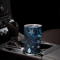 Hawaii Makahiki Season Tumbler Cup Floral Tribal Tattoo Blue Galaxy LT05 - Polynesian Pride