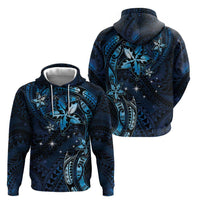 Hawaii Makahiki Season Zip Hoodie Floral Tribal Tattoo Blue Galaxy LT05 - Polynesian Pride