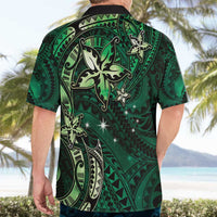 Hawaii Makahiki Season Hawaiian Shirt Floral Tribal Tattoo Green Galaxy LT05 - Polynesian Pride