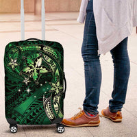 Hawaii Makahiki Season Luggage Cover Floral Tribal Tattoo Green Galaxy LT05 Green - Polynesian Pride