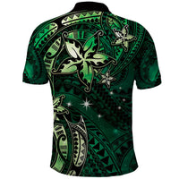Hawaii Makahiki Season Polo Shirt Floral Tribal Tattoo Green Galaxy LT05 - Polynesian Pride