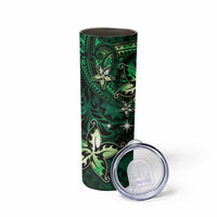 Hawaii Makahiki Season Skinny Tumbler Floral Tribal Tattoo Green Galaxy LT05 - Polynesian Pride