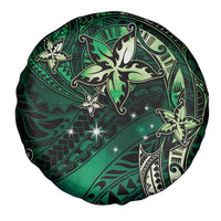 Hawaii Makahiki Season Spare Tire Cover Floral Tribal Tattoo Green Galaxy LT05 - Polynesian Pride