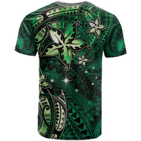 Hawaii Makahiki Season T Shirt Floral Tribal Tattoo Green Galaxy LT05 - Polynesian Pride