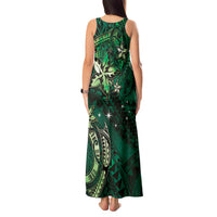 Hawaii Makahiki Season Tank Maxi Dress Floral Tribal Tattoo Green Galaxy LT05 - Polynesian Pride