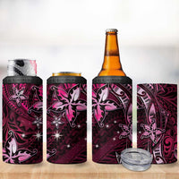 Hawaii Makahiki Season 4 in 1 Can Cooler Tumbler Floral Tribal Tattoo Pink Galaxy LT05 - Polynesian Pride