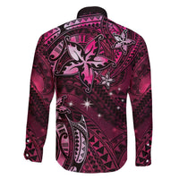 Hawaii Makahiki Season Family Matching Off The Shoulder Long Sleeve Dress and Hawaiian Shirt Floral Tribal Tattoo Pink Galaxy LT05 - Polynesian Pride