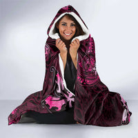 Hawaii Makahiki Season Hooded Blanket Floral Tribal Tattoo Pink Galaxy LT05 - Polynesian Pride