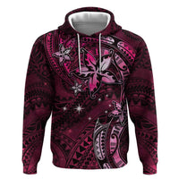 Hawaii Makahiki Season Hoodie Floral Tribal Tattoo Pink Galaxy LT05 Pullover Hoodie Pink - Polynesian Pride