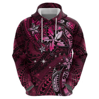 Hawaii Makahiki Season Hoodie Floral Tribal Tattoo Pink Galaxy LT05 - Polynesian Pride
