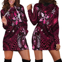 Hawaii Makahiki Season Hoodie Dress Floral Tribal Tattoo Pink Galaxy LT05 - Polynesian Pride