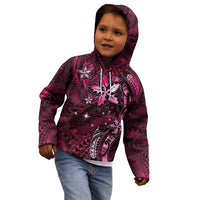 Hawaii Makahiki Season Kid Hoodie Floral Tribal Tattoo Pink Galaxy LT05 - Polynesian Pride