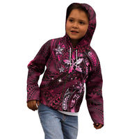 Hawaii Makahiki Season Kid Hoodie Floral Tribal Tattoo Pink Galaxy LT05 - Polynesian Pride