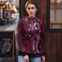 Hawaii Makahiki Season Ugly Christmas Sweater Floral Tribal Tattoo Pink Galaxy LT05 - Polynesian Pride