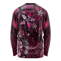 Hawaii Makahiki Season Long Sleeve Shirt Floral Tribal Tattoo Pink Galaxy LT05 - Polynesian Pride