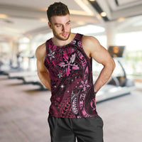 Hawaii Makahiki Season Men Tank Top Floral Tribal Tattoo Pink Galaxy LT05 Pink - Polynesian Pride