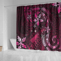 Hawaii Makahiki Season Shower Curtain Floral Tribal Tattoo Pink Galaxy LT05 - Polynesian Pride