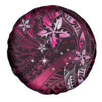Hawaii Makahiki Season Spare Tire Cover Floral Tribal Tattoo Pink Galaxy LT05 - Polynesian Pride