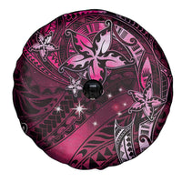 Hawaii Makahiki Season Spare Tire Cover Floral Tribal Tattoo Pink Galaxy LT05 - Polynesian Pride