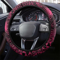 Hawaii Makahiki Season Steering Wheel Cover Floral Tribal Tattoo Pink Galaxy LT05 - Polynesian Pride