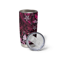 Hawaii Makahiki Season Tumbler Cup Floral Tribal Tattoo Pink Galaxy LT05 - Polynesian Pride