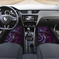 Hawaii Makahiki Season Car Mats Floral Tribal Tattoo Purple Galaxy LT05 Set 2pcs - Front Purple - Polynesian Pride